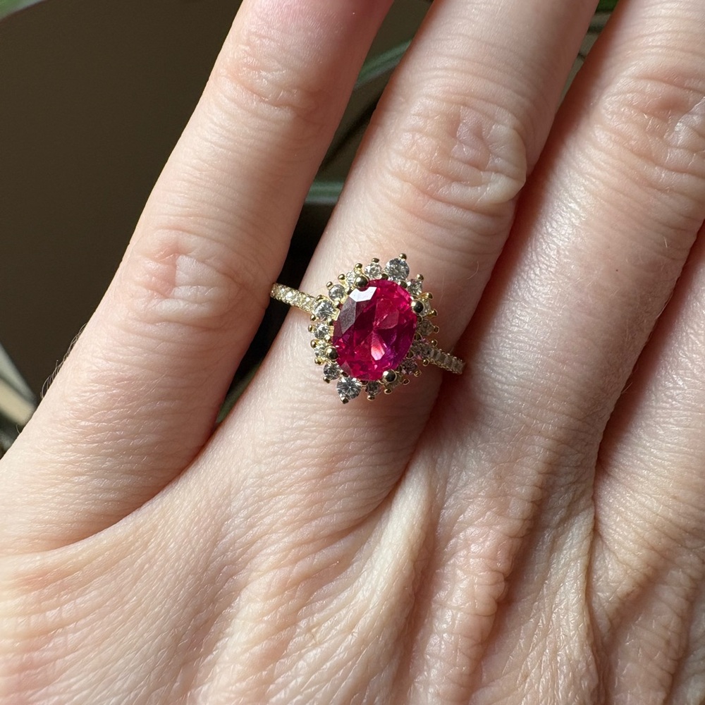 Elegant Ruby Red Gemstone Ring